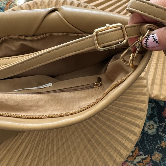 Anthropologie Woven Clutch Neutral Beige vegan leather - Picture 5 of 9